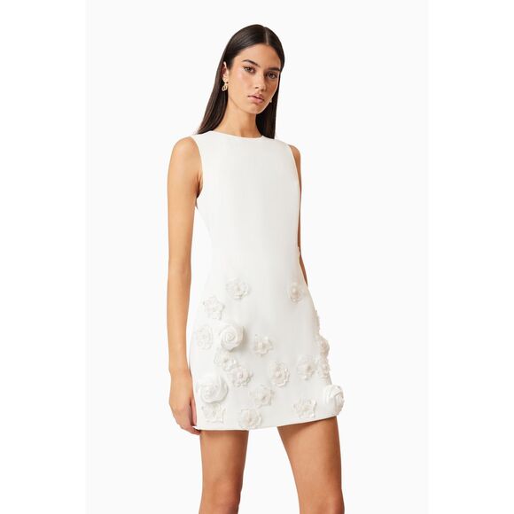 Elliatt Dresses & Skirts - Elliatt Lilydale Shift Mini Dress White Bridal Shower Wedding Dress size S  NWT